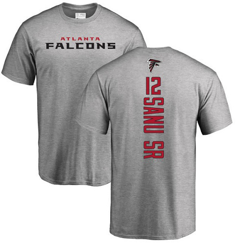 Atlanta Falcons Men Ash Mohamed Sanu Backer NFL Football #12 T Shirt